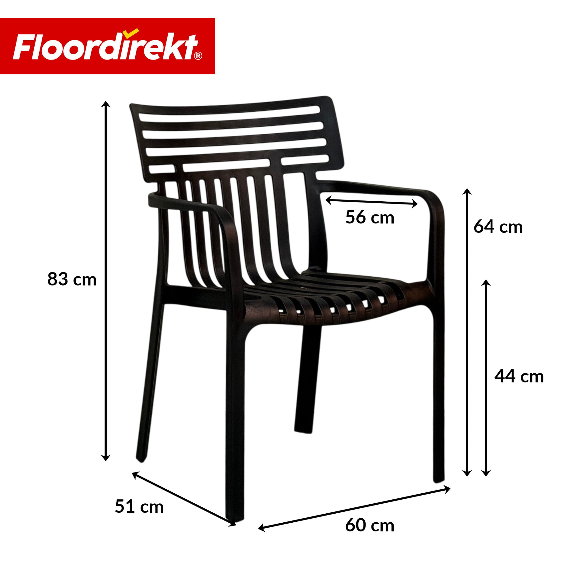 Garden Chair | Sitwell | Stackable Design Chair, Weatherproof & UV Resistant for Garden, Balcony & Patio