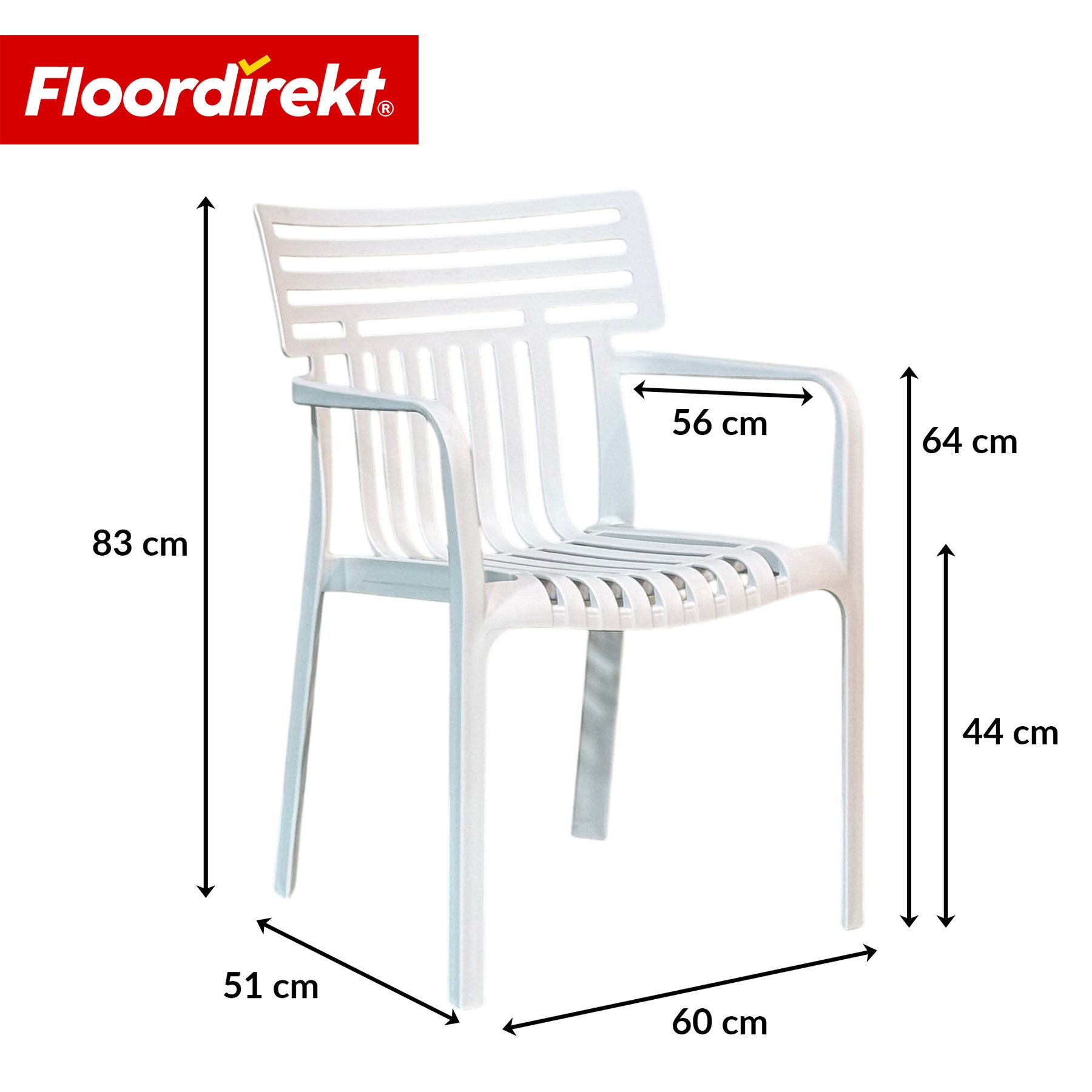 Garden Chair | Sitwell | Stackable Design Chair, Weatherproof & UV Resistant for Garden, Balcony & Patio