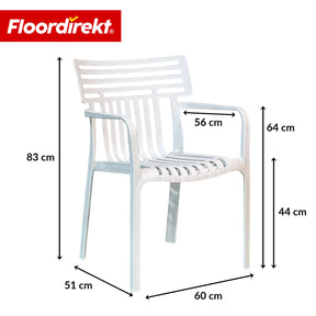 Garden Chair | Sitwell | Stackable Design Chair, Weatherproof & UV Resistant for Garden, Balcony & Patio