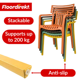 Garden Chair | Sitwell | Stackable Design Chair, Weatherproof & UV Resistant for Garden, Balcony & Patio