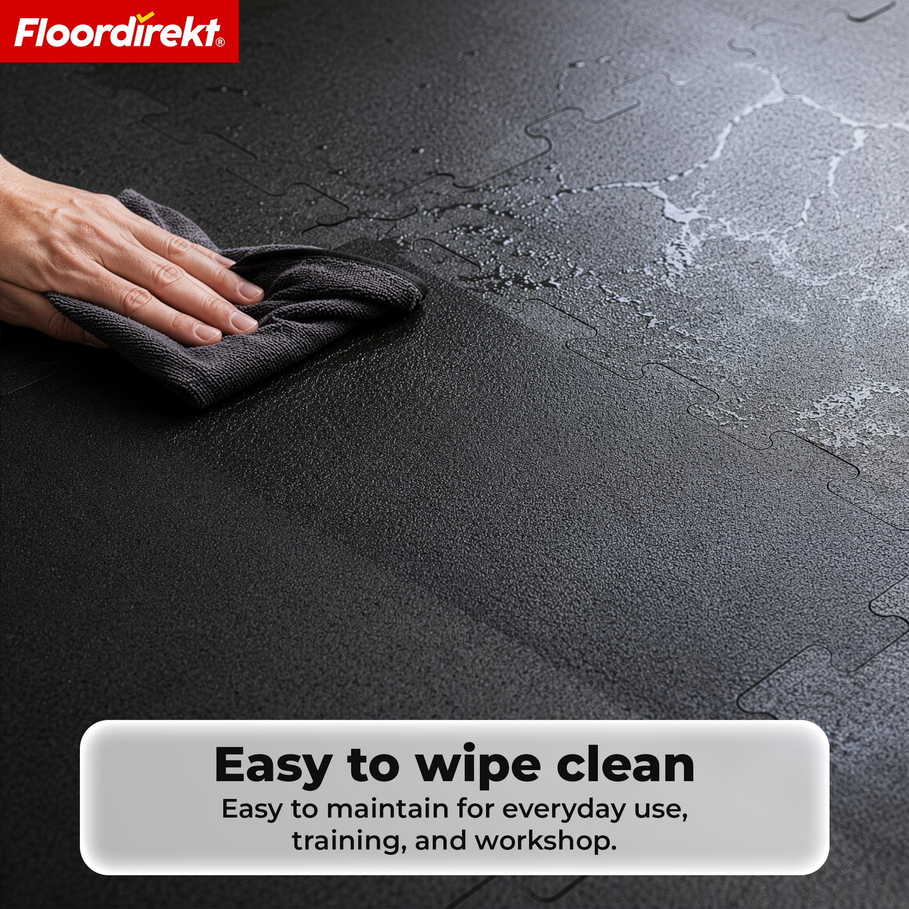 Rubber Interlocking Tile | Durable Floor Protection Mat for Fitness Equipment & Work Areas | 50 x 50 cm