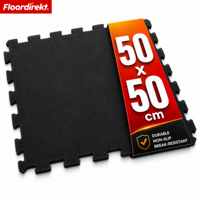 Rubber Interlocking Tile | Durable Floor Protection Mat for Fitness Equipment & Work Areas | 50 x 50 cm