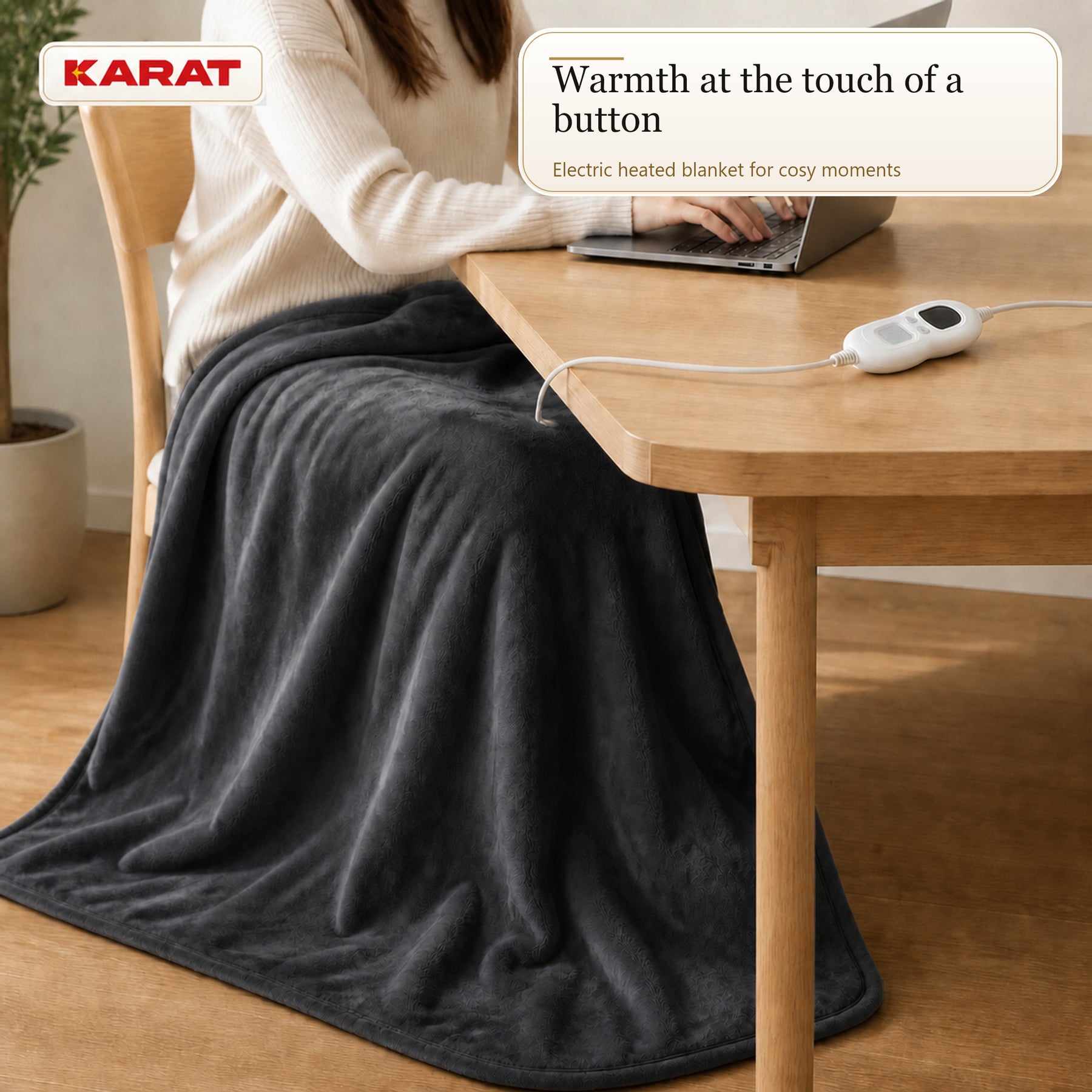 Electric Heated Blanket | Borea | 6 Heat Settings up to 55 °C, LCD Controller & Timer | 3 Sizes & 7 Colours