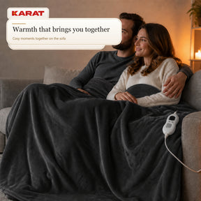 Electric Heated Blanket | Borea | 6 Heat Settings up to 55 °C, LCD Controller & Timer | 3 Sizes & 7 Colours