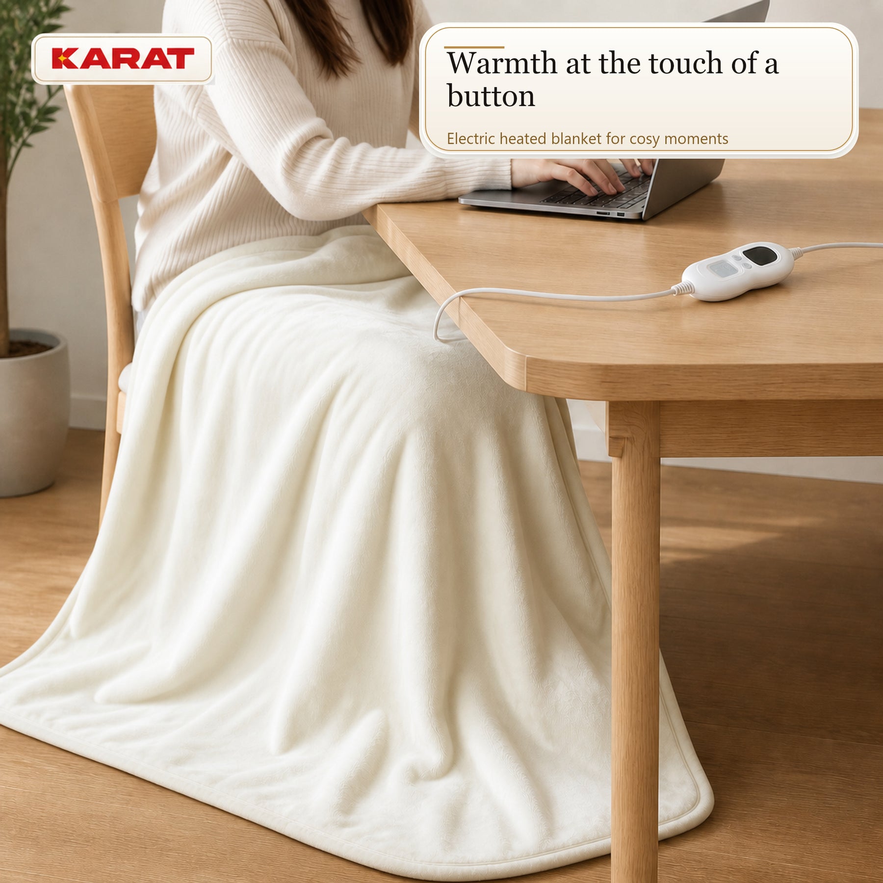 Electric Heated Blanket | Borea | 6 Heat Settings up to 55 °C, LCD Controller & Timer | 3 Sizes & 7 Colours