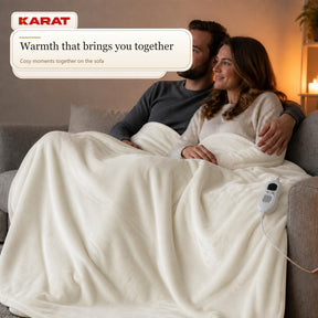 Electric Heated Blanket | Borea | 6 Heat Settings up to 55 °C, LCD Controller & Timer | 3 Sizes & 7 Colours