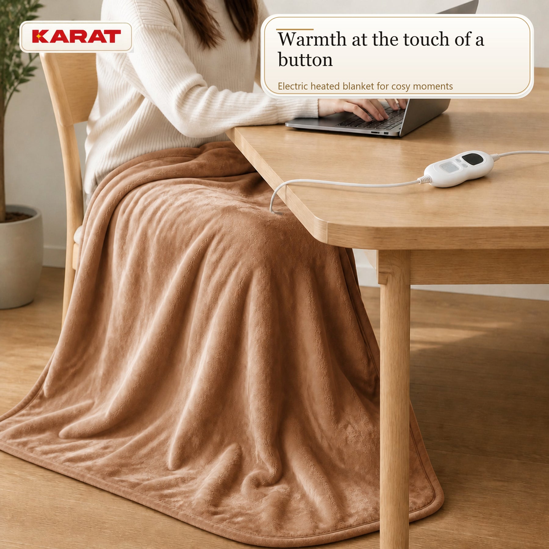 Electric Heated Blanket | Borea | 6 Heat Settings up to 55 °C, LCD Controller & Timer | 3 Sizes & 7 Colours