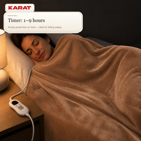 Electric Heated Blanket | Borea | 6 Heat Settings up to 55 °C, LCD Controller & Timer | 3 Sizes & 7 Colours