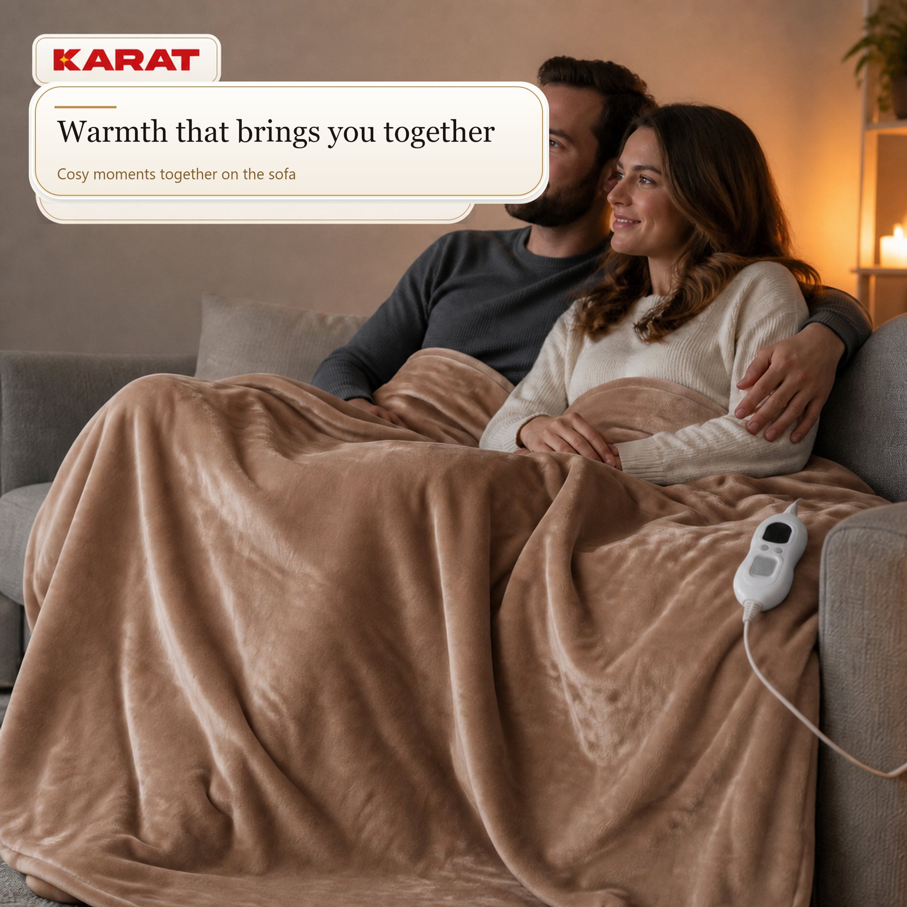 Electric Heated Blanket | Borea | 6 Heat Settings up to 55 °C, LCD Controller & Timer | 3 Sizes & 7 Colours