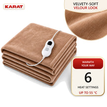 Electric Heated Blanket | Borea | 6 Heat Settings up to 55 °C, LCD Controller & Timer | 3 Sizes & 7 Colours