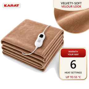 Electric Heated Blanket | Borea | 6 Heat Settings up to 55 °C, LCD Controller & Timer | 3 Sizes & 7 Colours