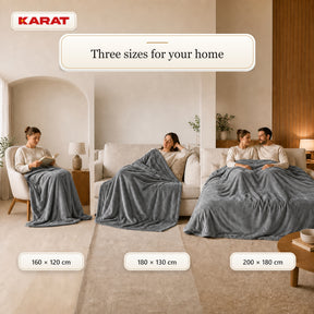 Electric Heated Blanket | Borea | 6 Heat Settings up to 55 °C, LCD Controller & Timer | 3 Sizes & 7 Colours