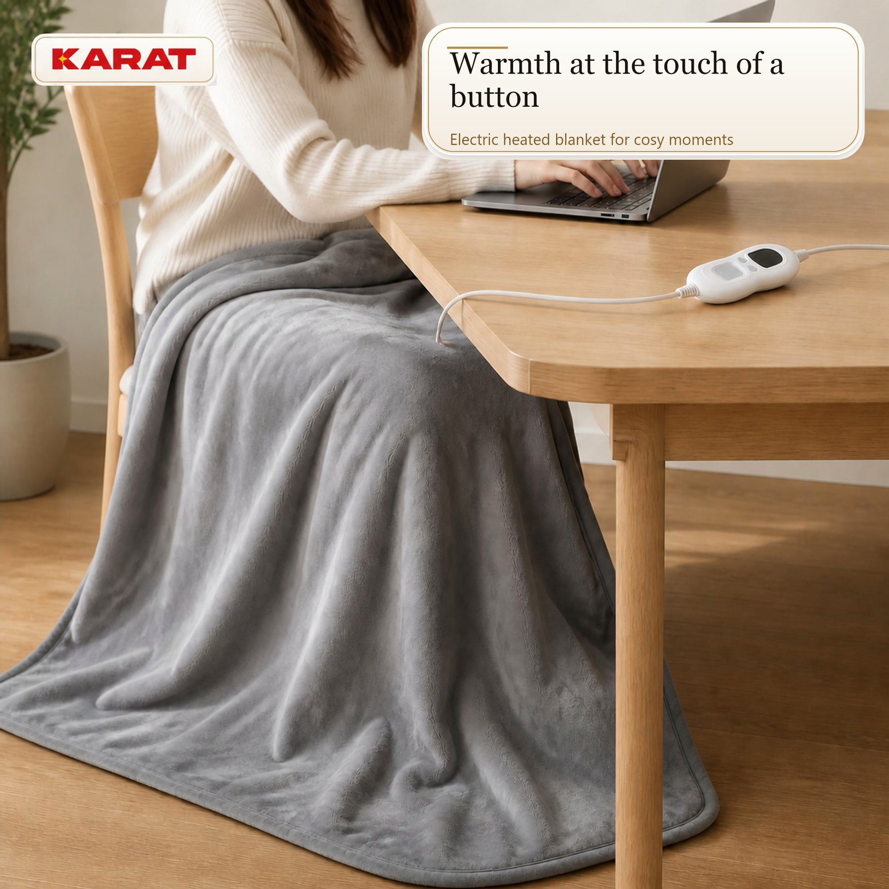Electric Heated Blanket | Borea | 6 Heat Settings up to 55 °C, LCD Controller & Timer | 3 Sizes & 7 Colours