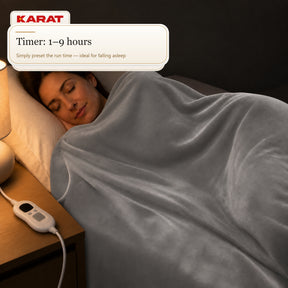 Electric Heated Blanket | Borea | 6 Heat Settings up to 55 °C, LCD Controller & Timer | 3 Sizes & 7 Colours