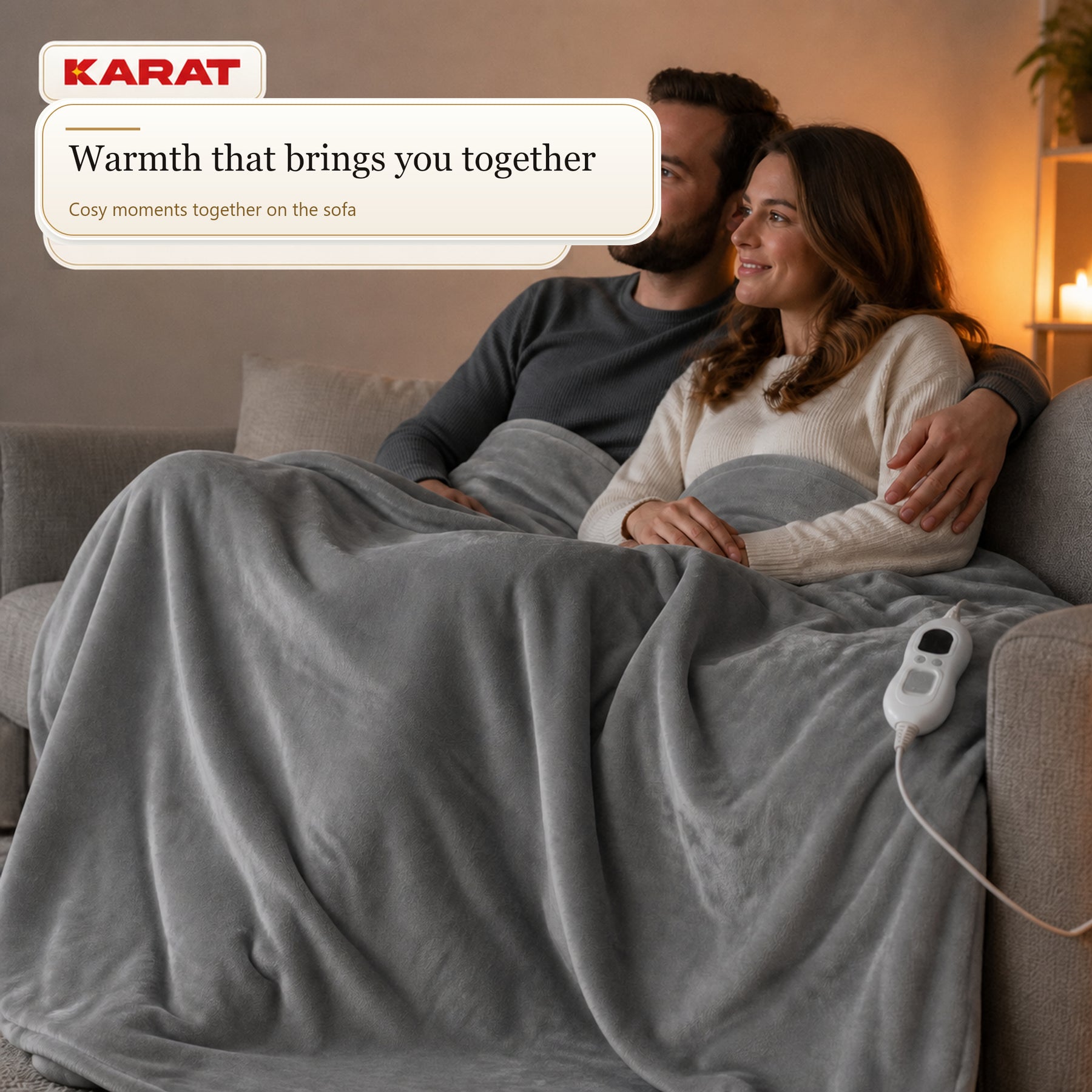 Electric Heated Blanket | Borea | 6 Heat Settings up to 55 °C, LCD Controller & Timer | 3 Sizes & 7 Colours
