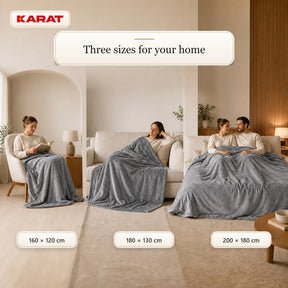 Electric Heated Blanket | Borea | 6 Heat Settings up to 55 °C, LCD Controller & Timer | 3 Sizes & 7 Colours