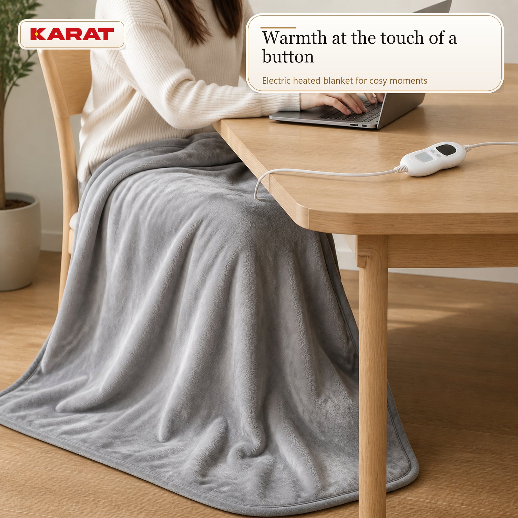 Electric Heated Blanket | Borea | 6 Heat Settings up to 55 °C, LCD Controller & Timer | 3 Sizes & 7 Colours