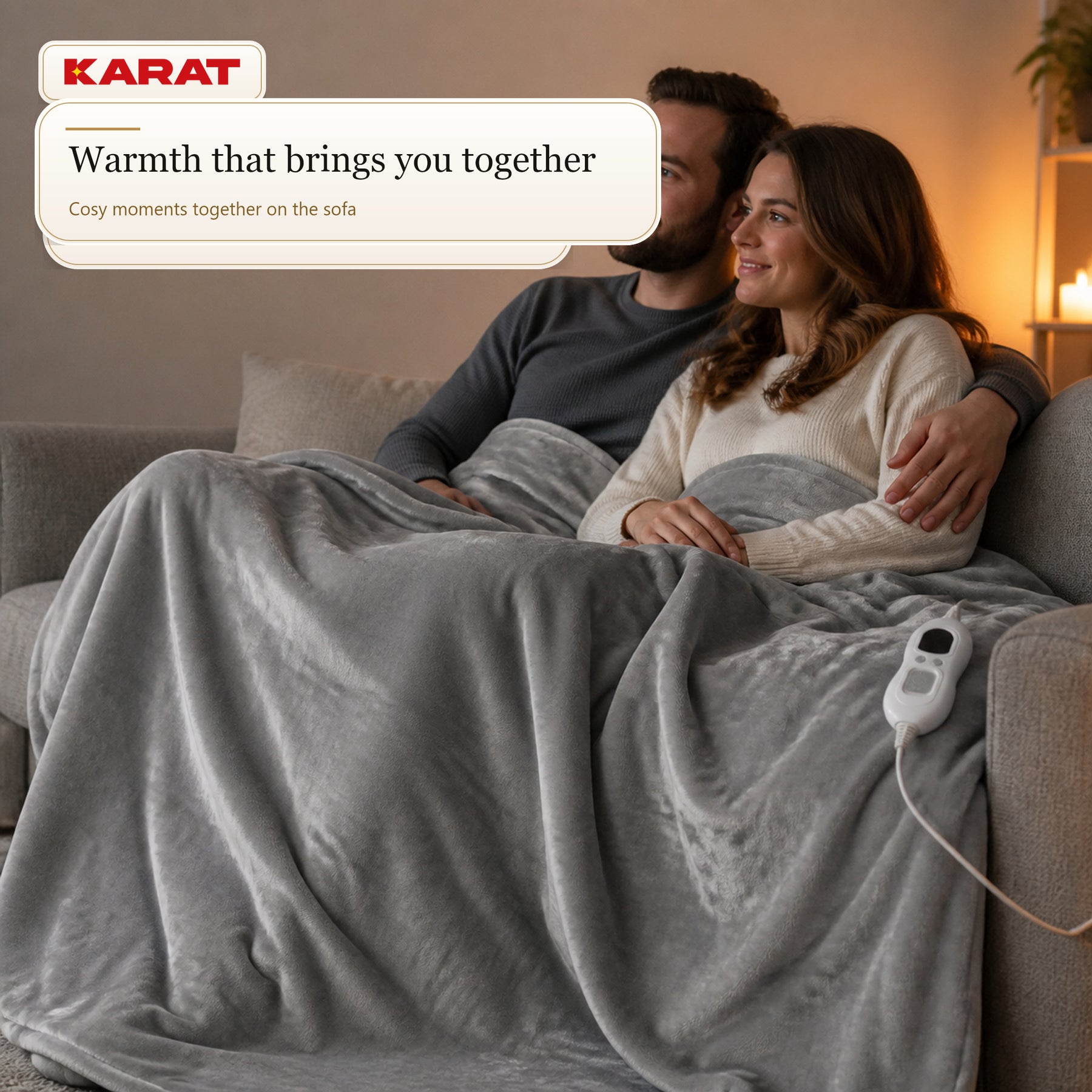 Electric Heated Blanket | Borea | 6 Heat Settings up to 55 °C, LCD Controller & Timer | 3 Sizes & 7 Colours
