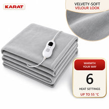 Electric Heated Blanket | Borea | 6 Heat Settings up to 55 °C, LCD Controller & Timer | 3 Sizes & 7 Colours
