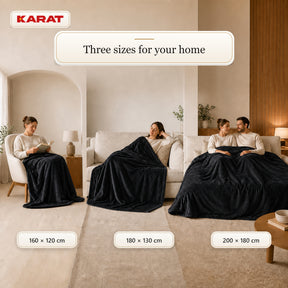 Electric Heated Blanket | Borea | 6 Heat Settings up to 55 °C, LCD Controller & Timer | 3 Sizes & 7 Colours