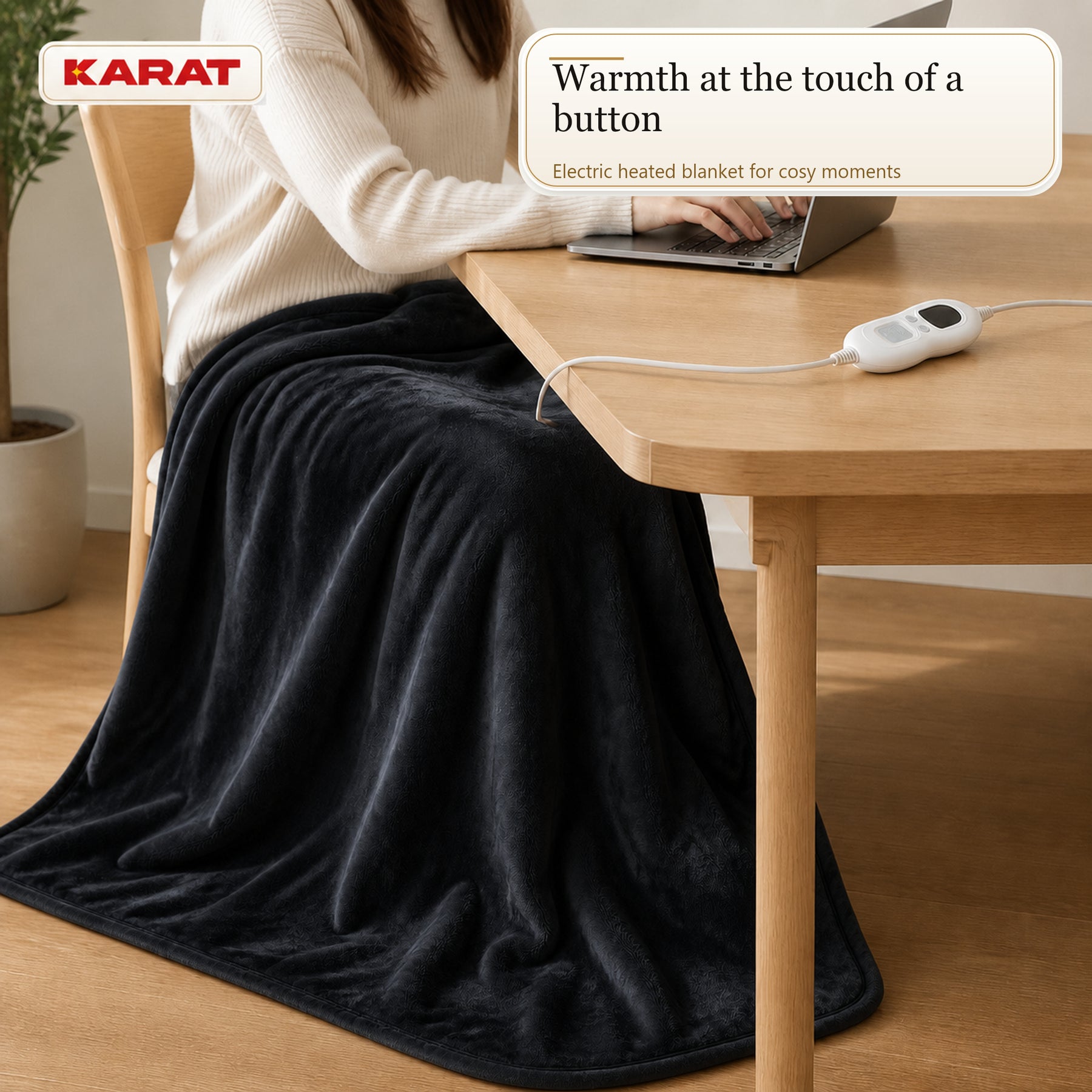 Electric Heated Blanket | Borea | 6 Heat Settings up to 55 °C, LCD Controller & Timer | 3 Sizes & 7 Colours
