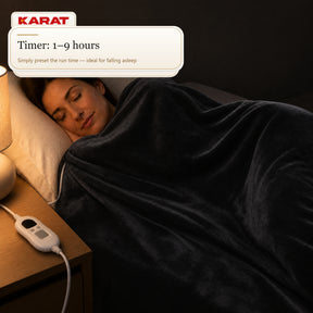 Electric Heated Blanket | Borea | 6 Heat Settings up to 55 °C, LCD Controller & Timer | 3 Sizes & 7 Colours