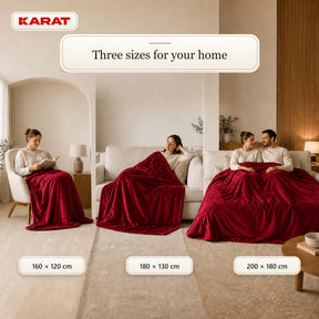 Electric Heated Blanket | Borea | 6 Heat Settings up to 55 °C, LCD Controller & Timer | 3 Sizes & 7 Colours