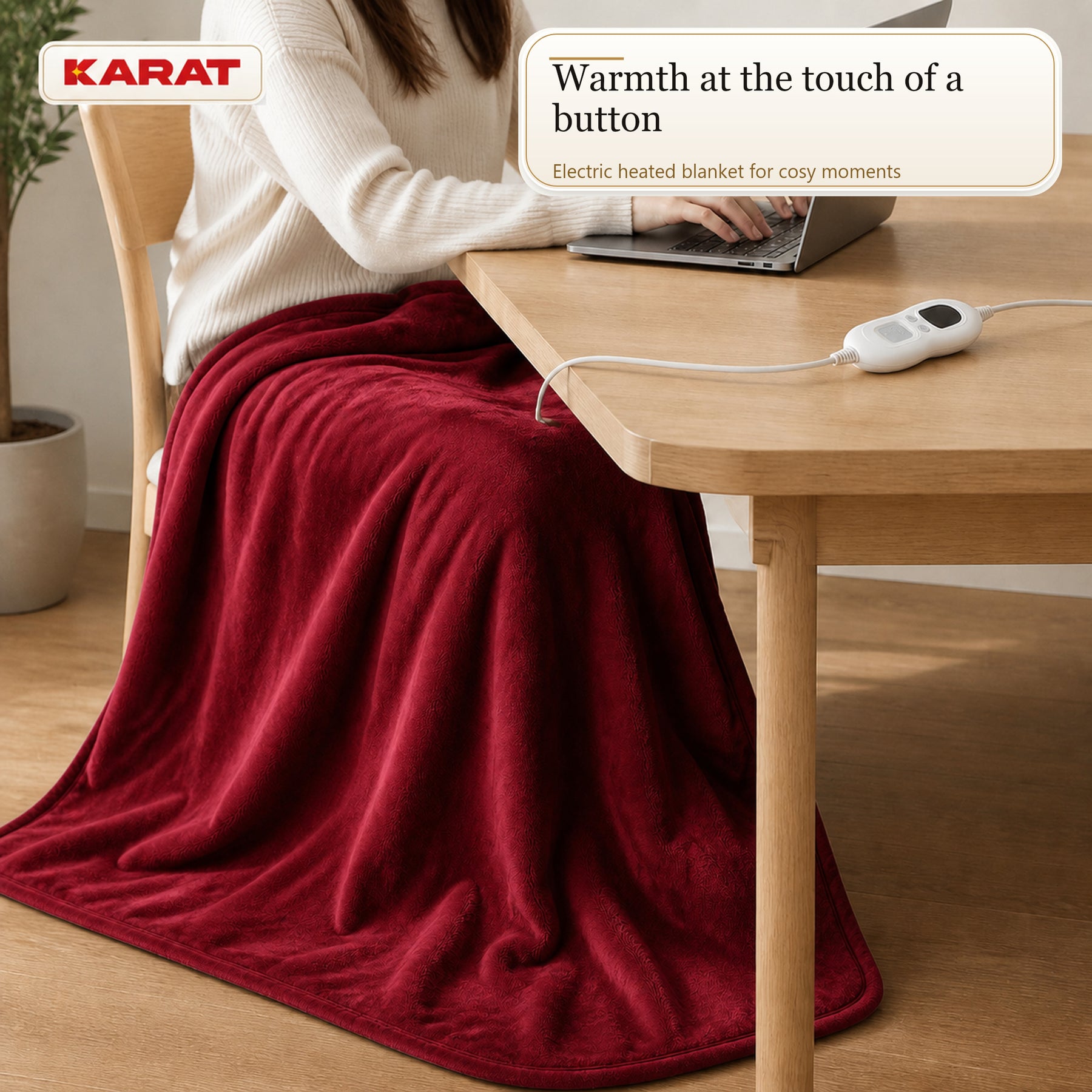 Electric Heated Blanket | Borea | 6 Heat Settings up to 55 °C, LCD Controller & Timer | 3 Sizes & 7 Colours