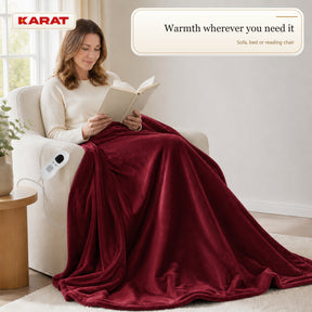 Electric Heated Blanket | Borea | 6 Heat Settings up to 55 °C, LCD Controller & Timer | 3 Sizes & 7 Colours