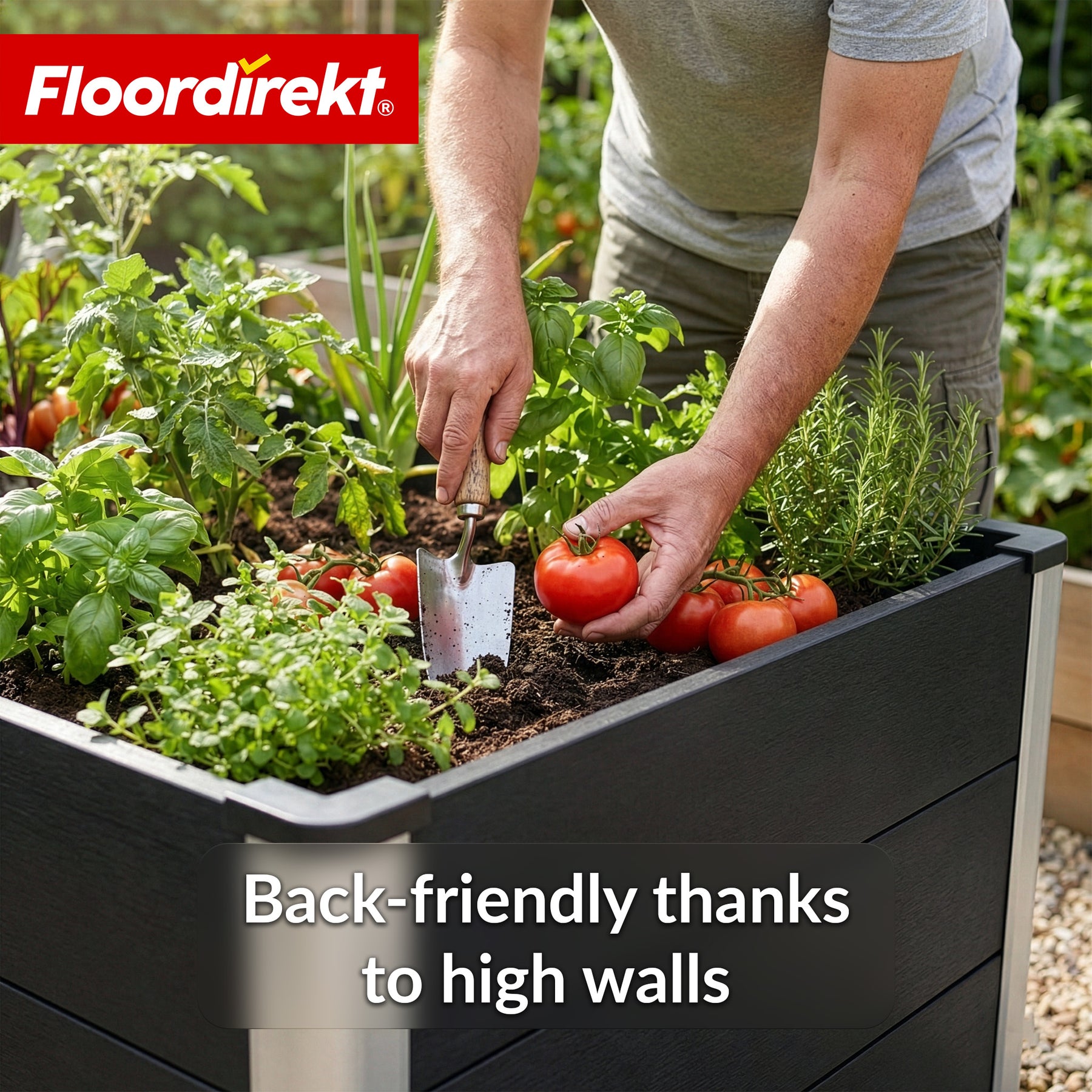 WPC Raised Garden Bed | Paros | Anthracite | Weather-Resistant & Durable | For Garden & Terrace | Multiple Sizes