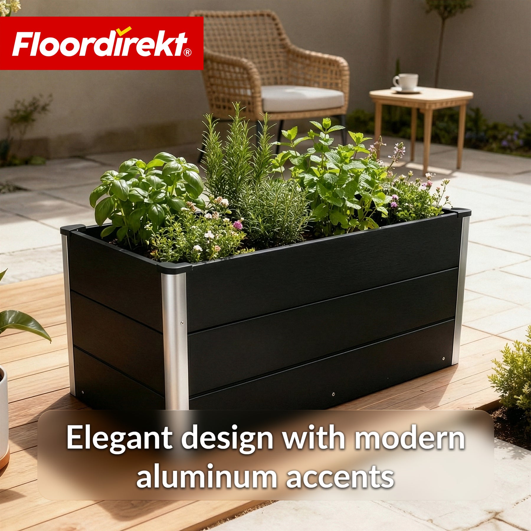 WPC Raised Garden Bed | Paros | Anthracite | Weather-Resistant & Durable | For Garden & Terrace | Multiple Sizes