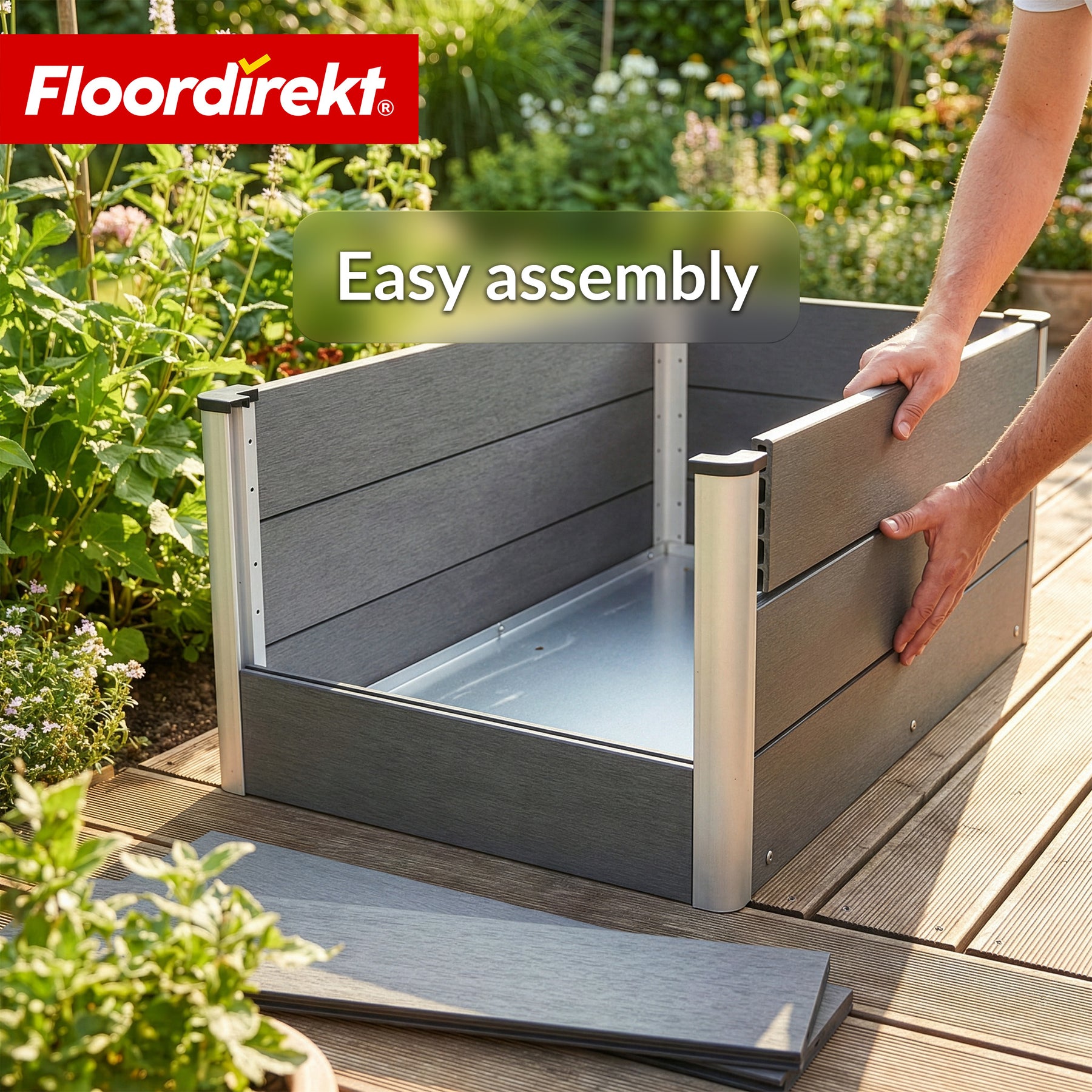 WPC Raised Garden Bed | Paros | Anthracite | Weather-Resistant & Durable | For Garden & Terrace | Multiple Sizes