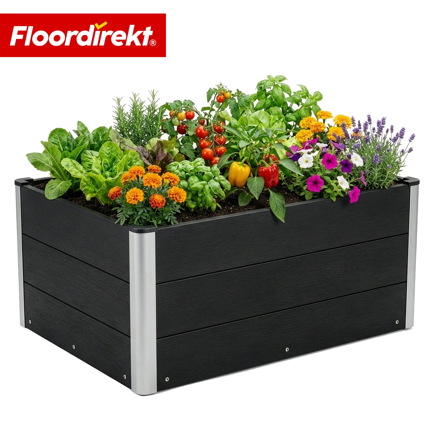 WPC Raised Garden Bed | Paros | Anthracite | Weather-Resistant & Durable | For Garden & Terrace | Multiple Sizes