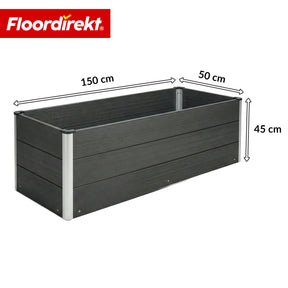 WPC Raised Garden Bed | Paros | Anthracite | Weather-Resistant & Durable | For Garden & Terrace | Multiple Sizes