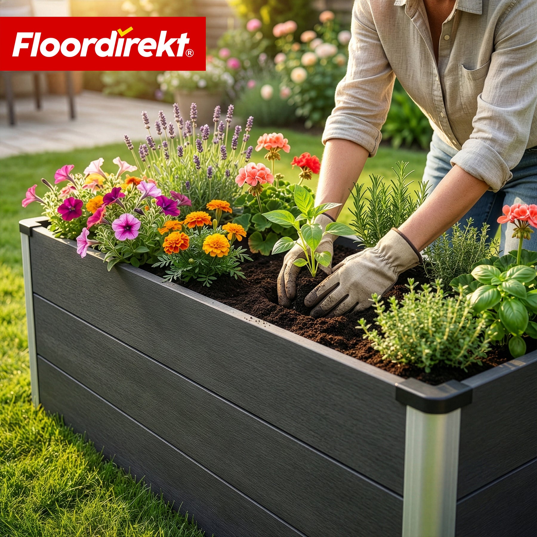 WPC Raised Garden Bed | Paros | Anthracite | Weather-Resistant & Durable | For Garden & Terrace | Multiple Sizes