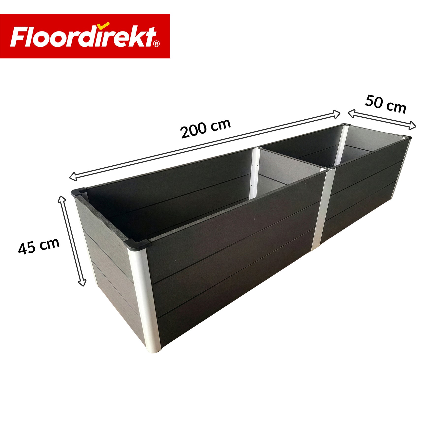 WPC Raised Garden Bed | Paros | Anthracite | Weather-Resistant & Durable | For Garden & Terrace | Multiple Sizes