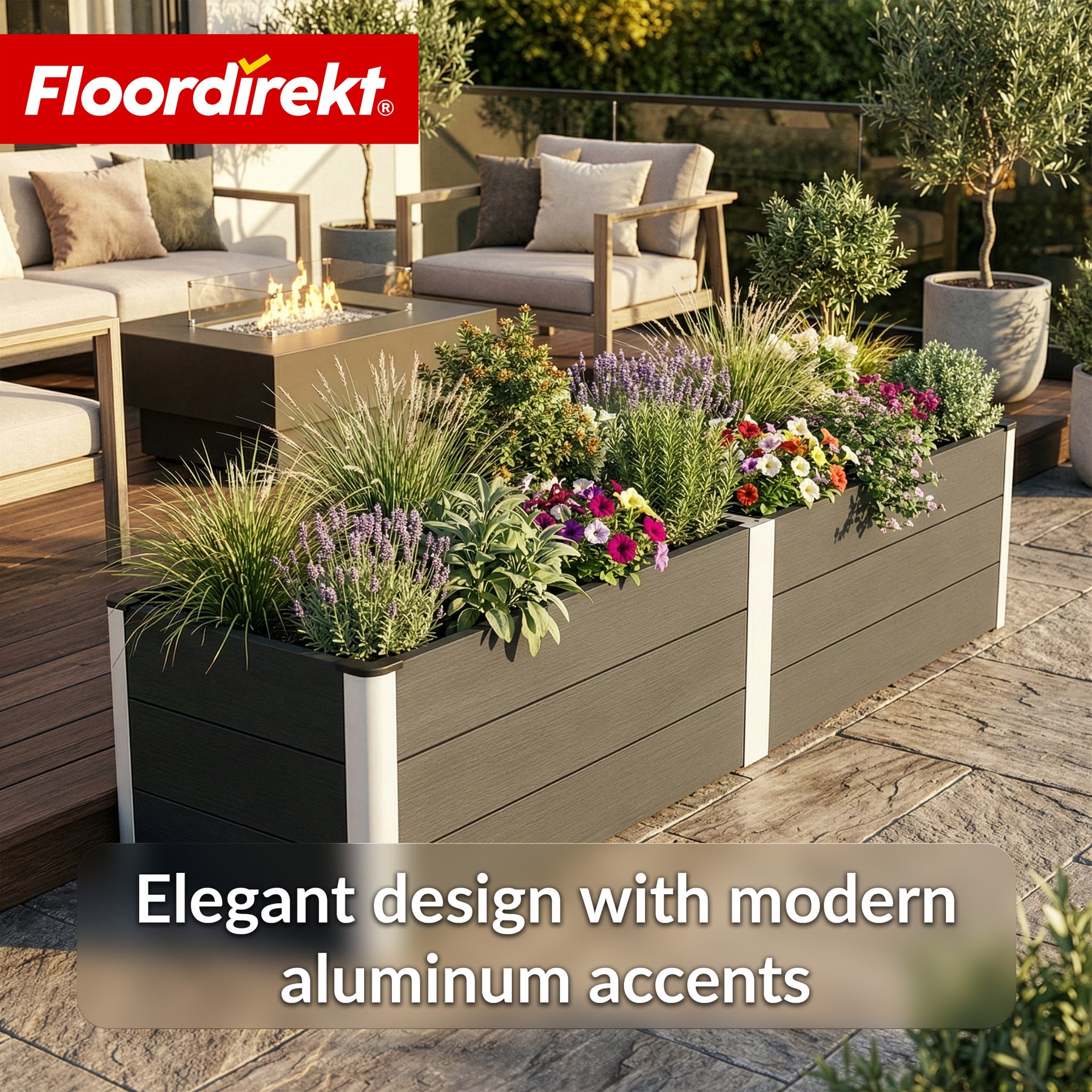 WPC Raised Garden Bed | Paros | Anthracite | Weather-Resistant & Durable | For Garden & Terrace | Multiple Sizes