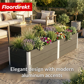 WPC Raised Garden Bed | Paros | Anthracite | Weather-Resistant & Durable | For Garden & Terrace | Multiple Sizes