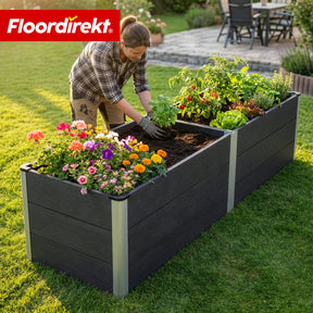 WPC Raised Garden Bed | Paros | Anthracite | Weather-Resistant & Durable | For Garden & Terrace | Multiple Sizes