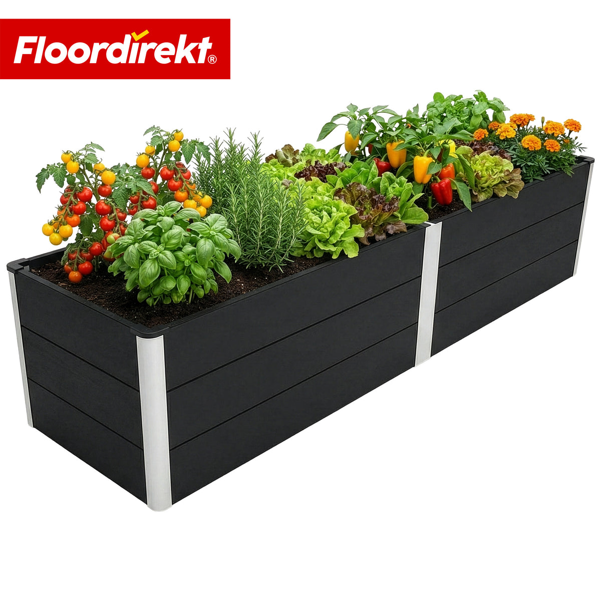 WPC Raised Garden Bed | Paros | Anthracite | Weather-Resistant & Durable | For Garden & Terrace | Multiple Sizes