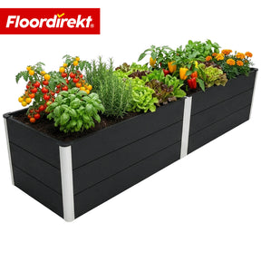 WPC Raised Garden Bed | Paros | Anthracite | Weather-Resistant & Durable | For Garden & Terrace | Multiple Sizes