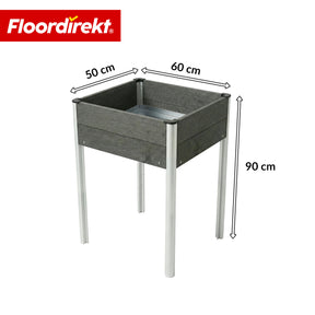 WPC Raised Garden Bed | Salina | Anthracite | Raised Planter on Legs 60 x 50 x 90 cm | Weather-Resistant & Easy to Maintain