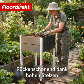 WPC Raised Garden Bed | Salina | Anthracite | Raised Planter on Legs 60 x 50 x 90 cm | Weather-Resistant & Easy to Maintain