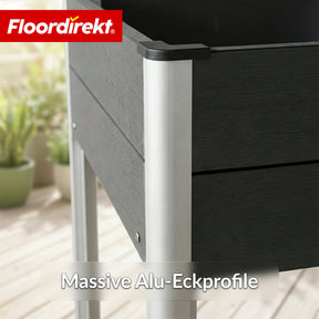 WPC Raised Garden Bed | Salina | Anthracite | Raised Planter on Legs 60 x 50 x 90 cm | Weather-Resistant & Easy to Maintain