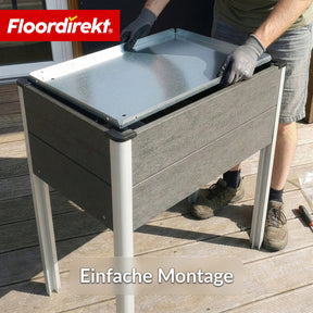 WPC Raised Garden Bed | Salina | Anthracite | Raised Planter on Legs 60 x 50 x 90 cm | Weather-Resistant & Easy to Maintain