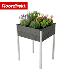 WPC Raised Garden Bed | Salina | Anthracite | Raised Planter on Legs 60 x 50 x 90 cm | Weather-Resistant & Easy to Maintain