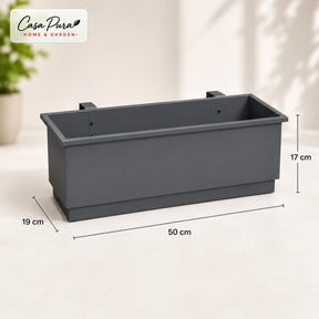 Balcony Planter | Viola | Metal Balcony Planter with Drain Tray for Balcony & Railing