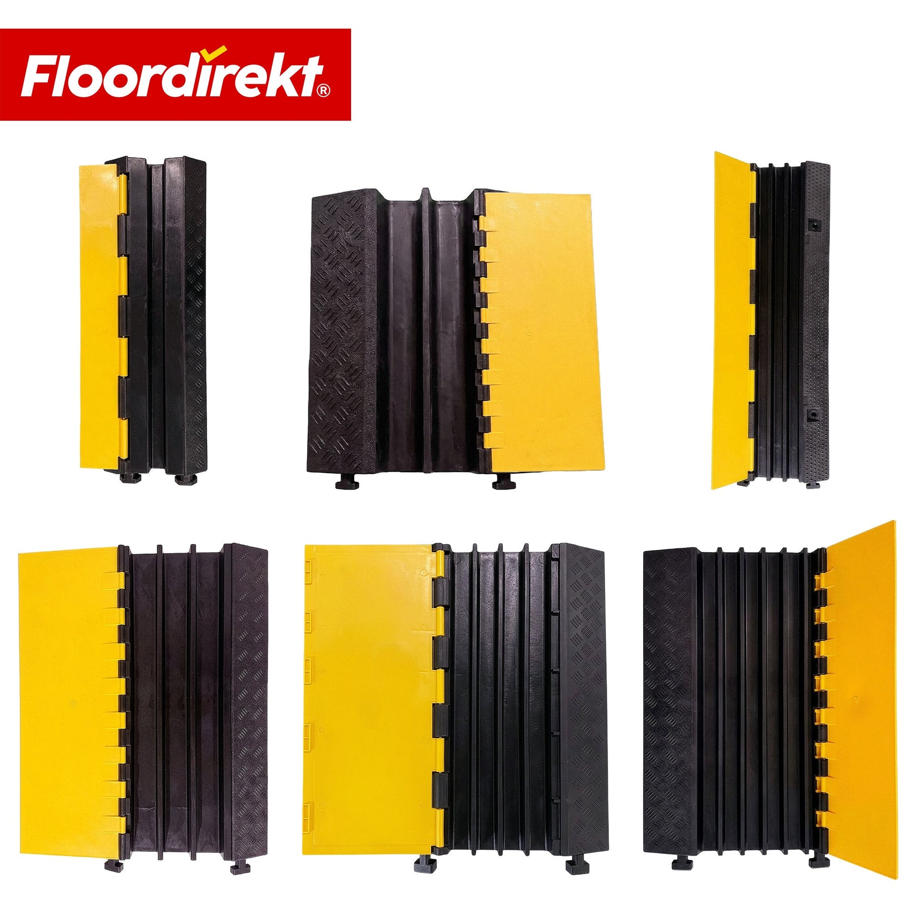 Rubber Cable Protector with PVC Lid | Cable Ramp 1–5 Channels up to 20 Tons Load Capacity