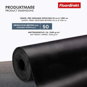 Rubber cable protection mat | Fine ribbed | Non-slip, 3 mm thick | Ideal cable bridge for events