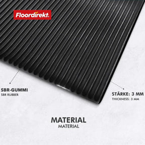 Rubber cable protection mat | Fine ribbed | Non-slip, 3 mm thick | Ideal cable bridge for events